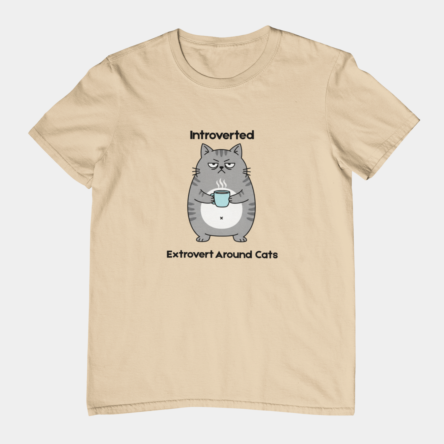 T-Shirt Introverted Extrovert Around Cats Shirt – Funny Cat Lover Tee