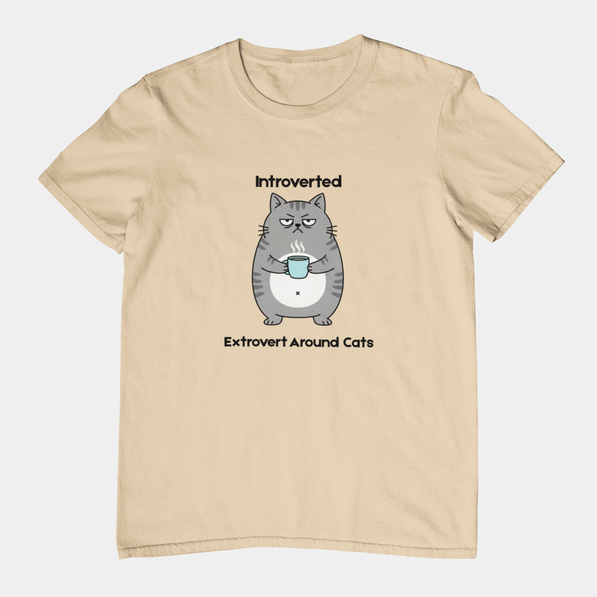 T-Shirt Introverted Extrovert Around Cats Shirt – Funny Cat Lover Tee