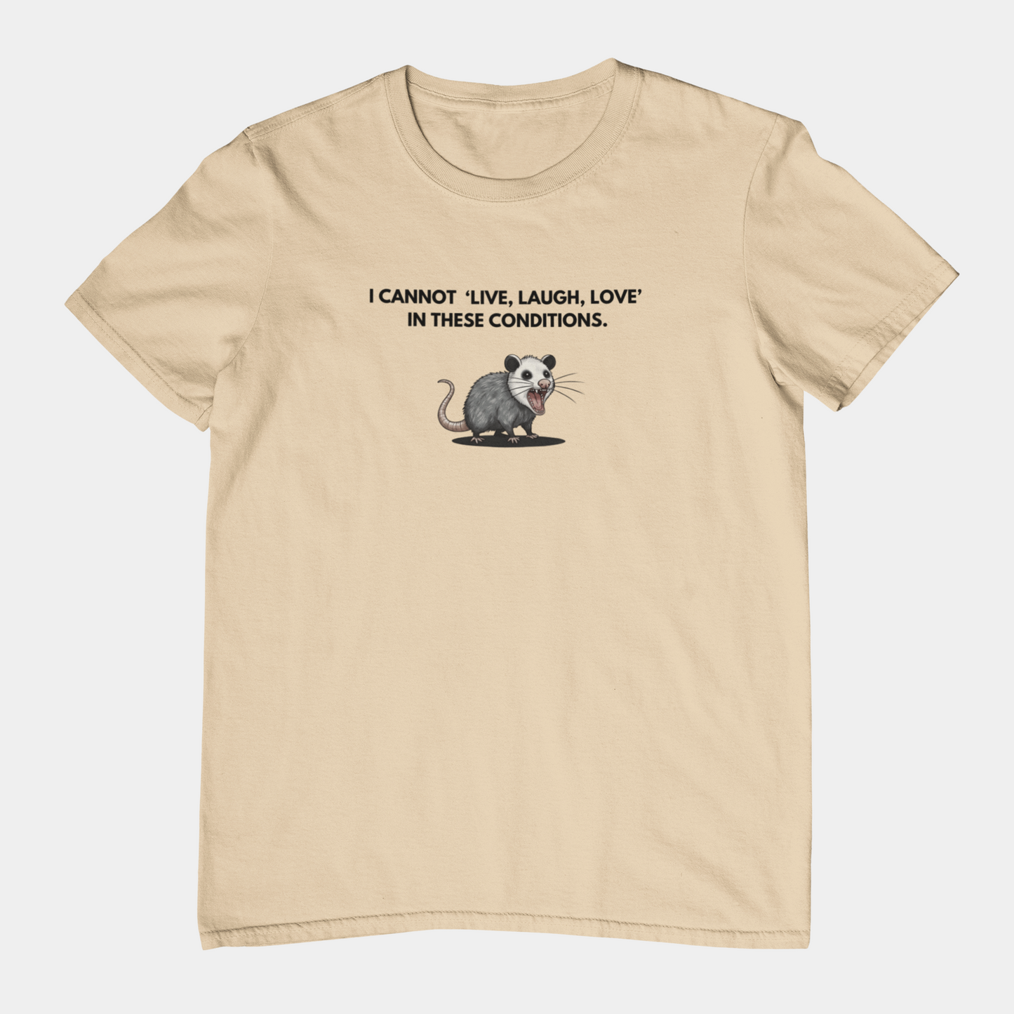 T-Shirt I Cannot Live Laugh Love In These Conditions - Anti Inspirational Shirt Funny