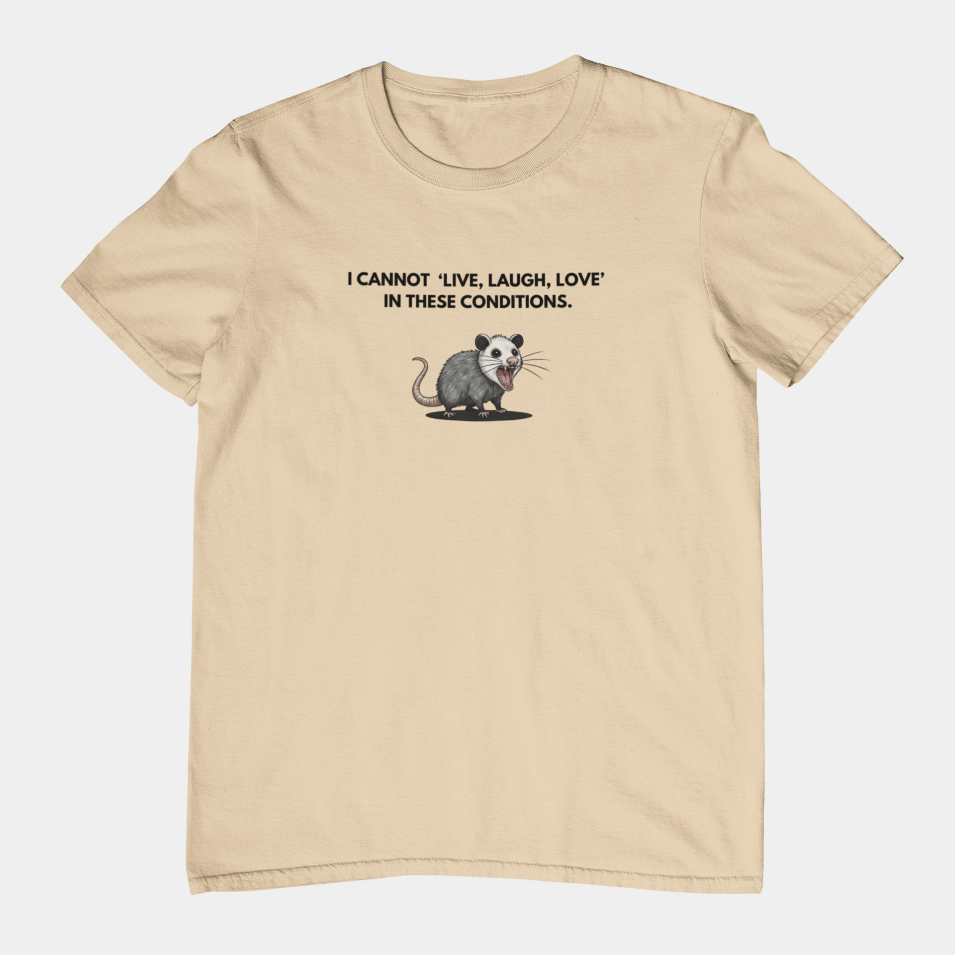 T-Shirt I Cannot Live Laugh Love In These Conditions - Anti Inspirational Shirt Funny