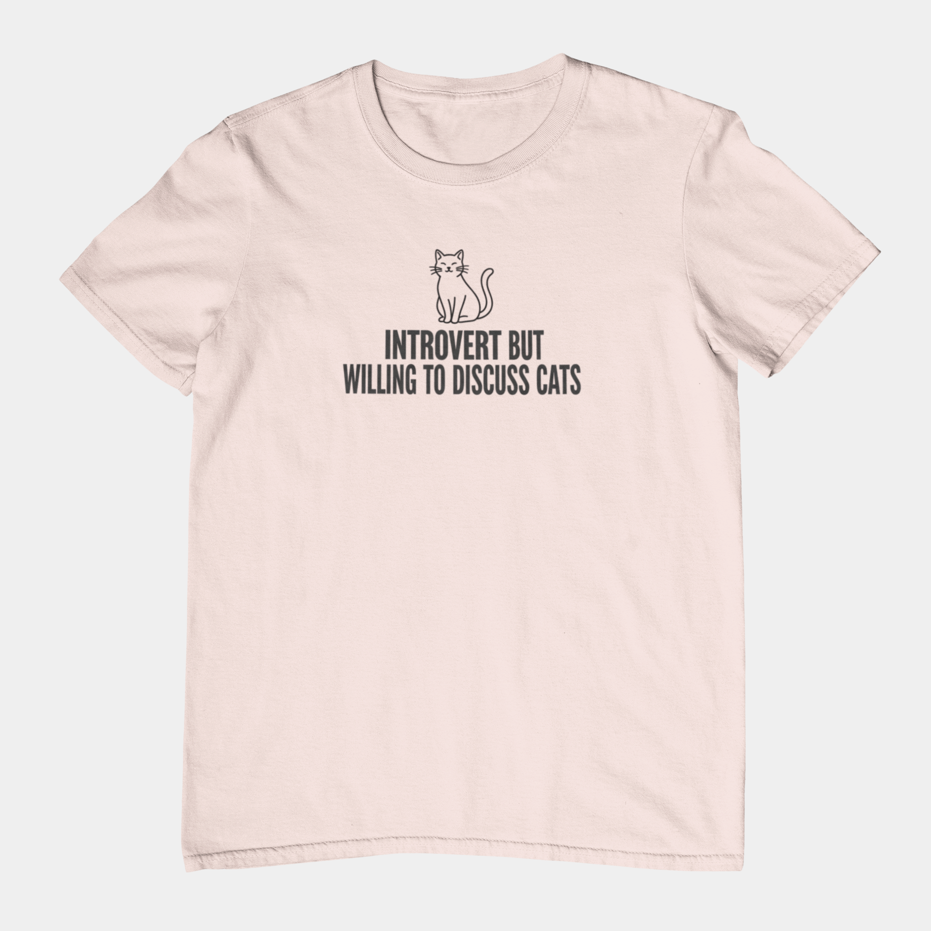 T-Shirt INTROVERT BUT WILLING TO DISCUSS CATS Funny Cat Lover T-Shirt