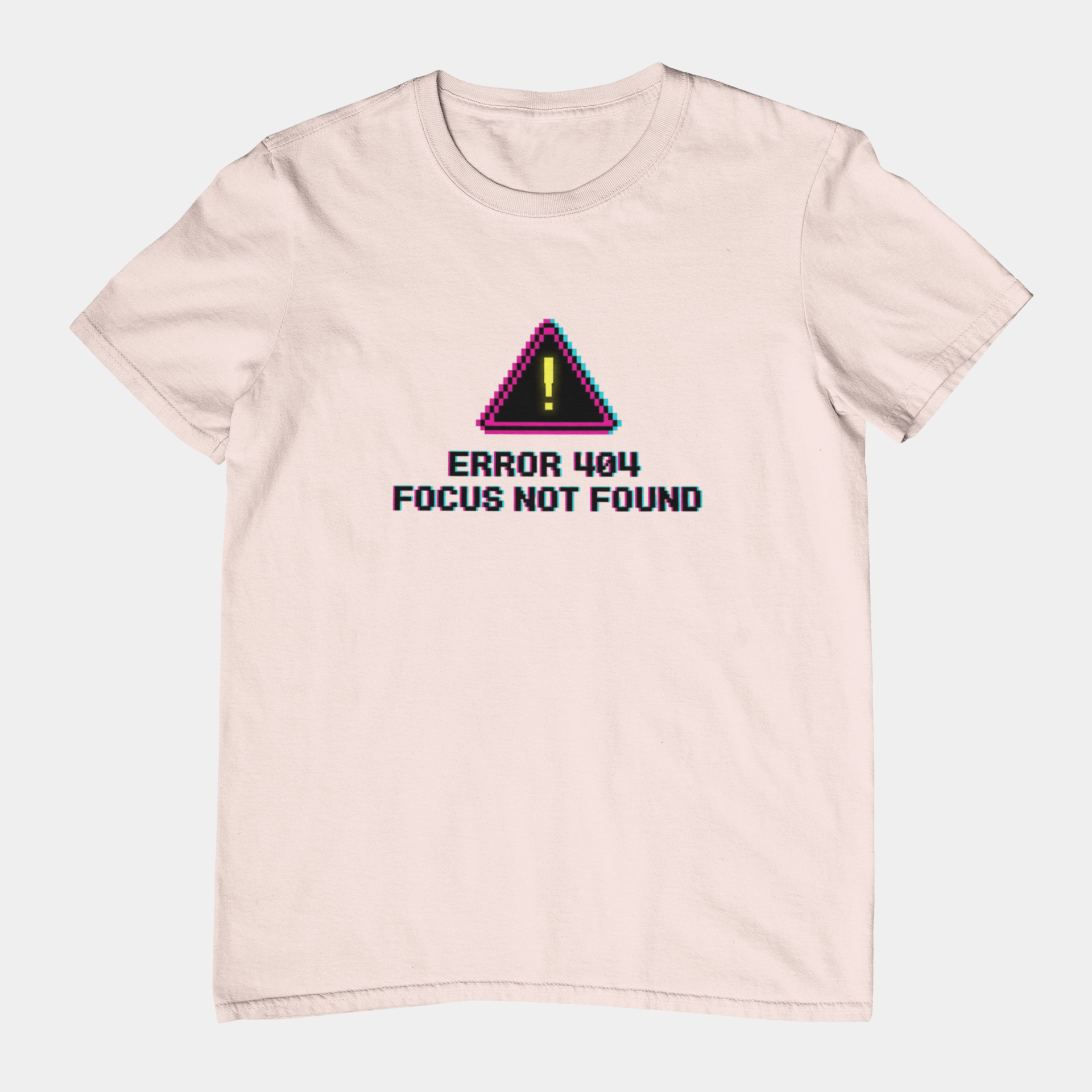 T-Shirt ERROR 404 FOCUS NOT FOUND T-Shirt – Funny Pixel Glitch Graphic Tee