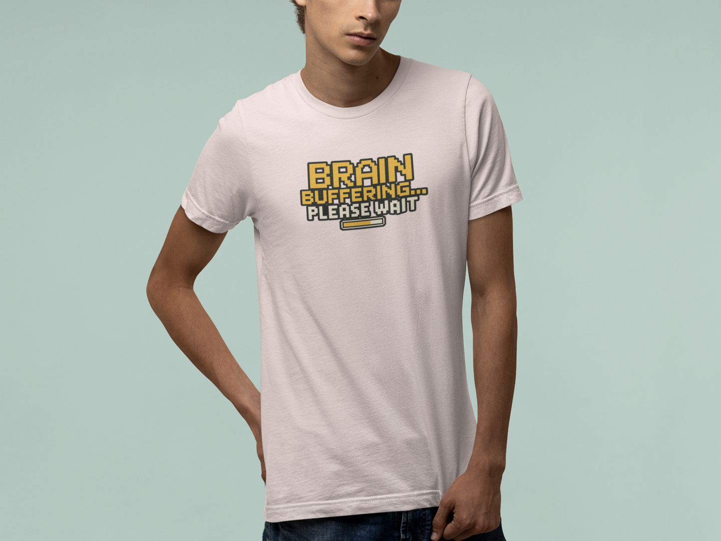 T-Shirt BRAIN BUFFERING Retro Pixel ADHD Loading Screen Graphic T-Shirt
