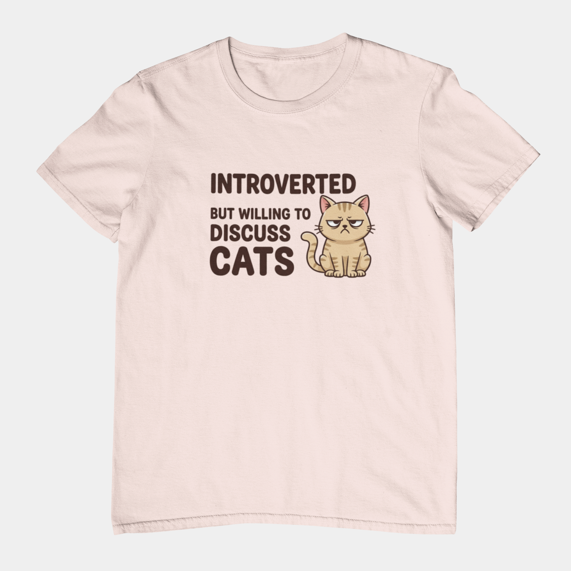 T-Shirt Introverted But Willing to Discuss Cats Shirt – Grumpy Cat T-Shirt