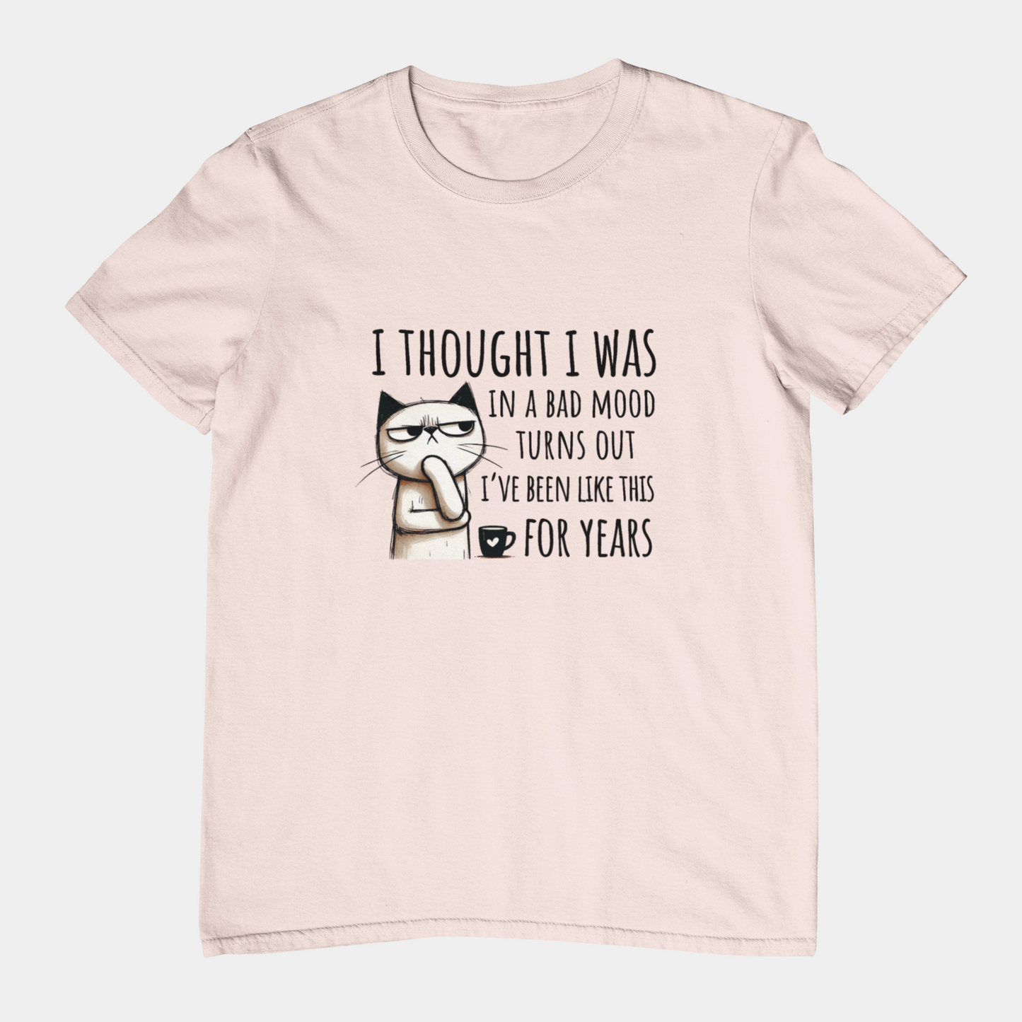T-Shirt I Thought I Was In a Bad Mood T-Shirt – Grumpy Cat Humor Tee