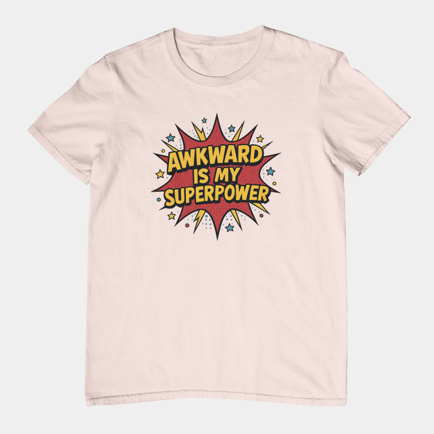 T-Shirt AWKWARD IS MY SUPERPOWER Comic Pop Art Introvert Graphic T-Shirt