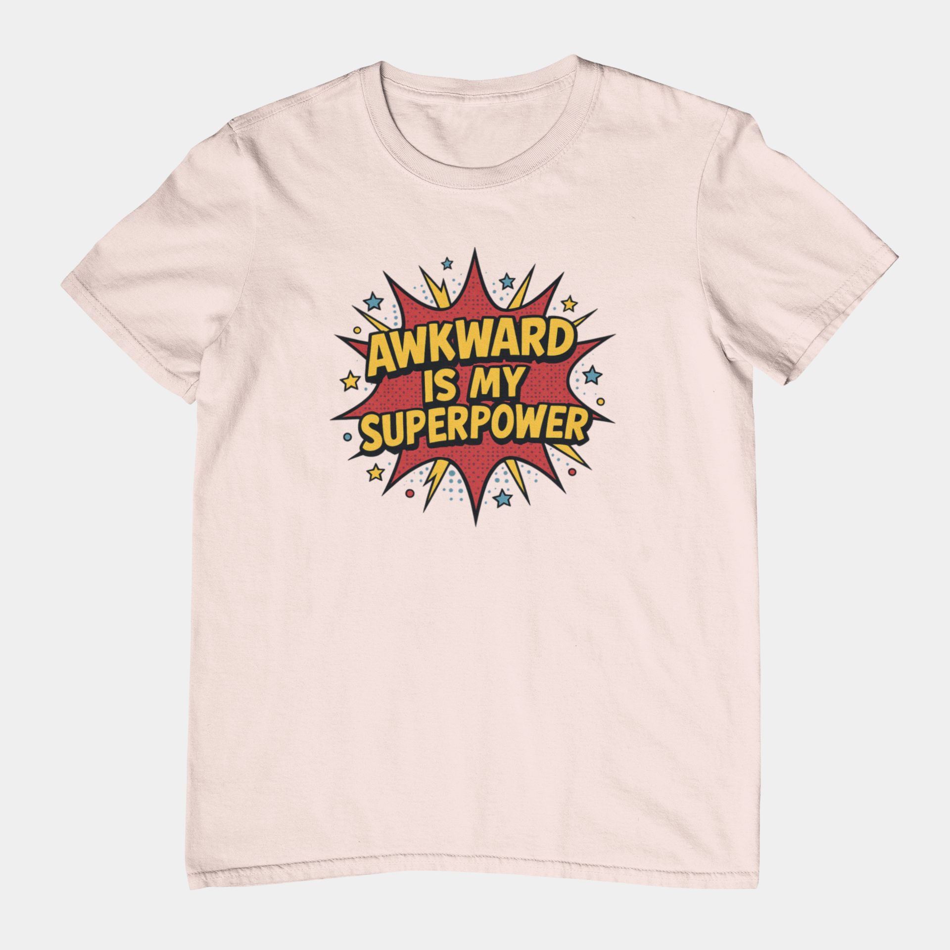T-Shirt AWKWARD IS MY SUPERPOWER Comic Pop Art Introvert Graphic T-Shirt