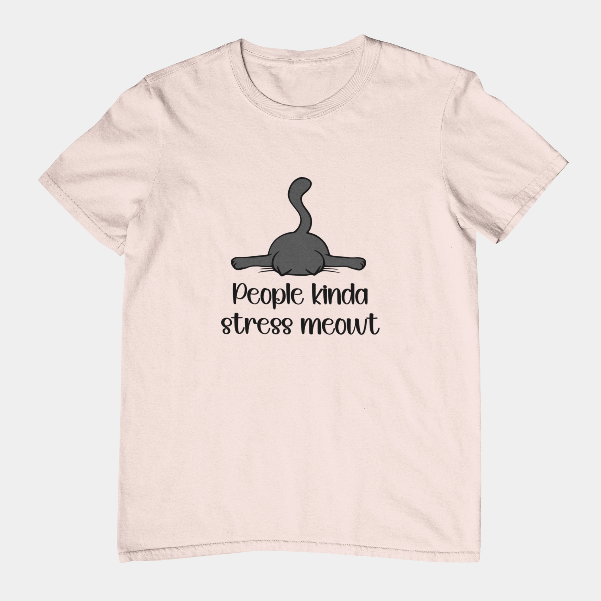 T-Shirt People Kinda Stress Meowt Shirt – Funny Cat Pun Graphic Tee