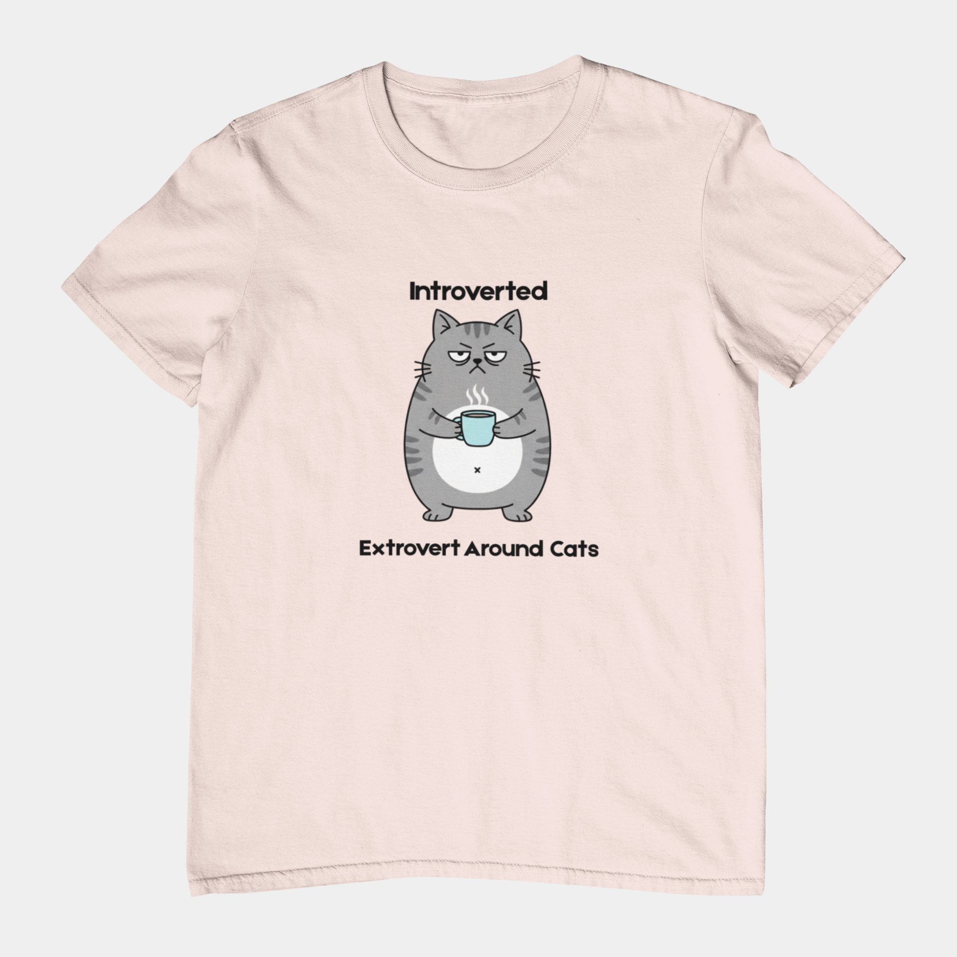 T-Shirt Introverted Extrovert Around Cats Shirt – Funny Cat Lover Tee