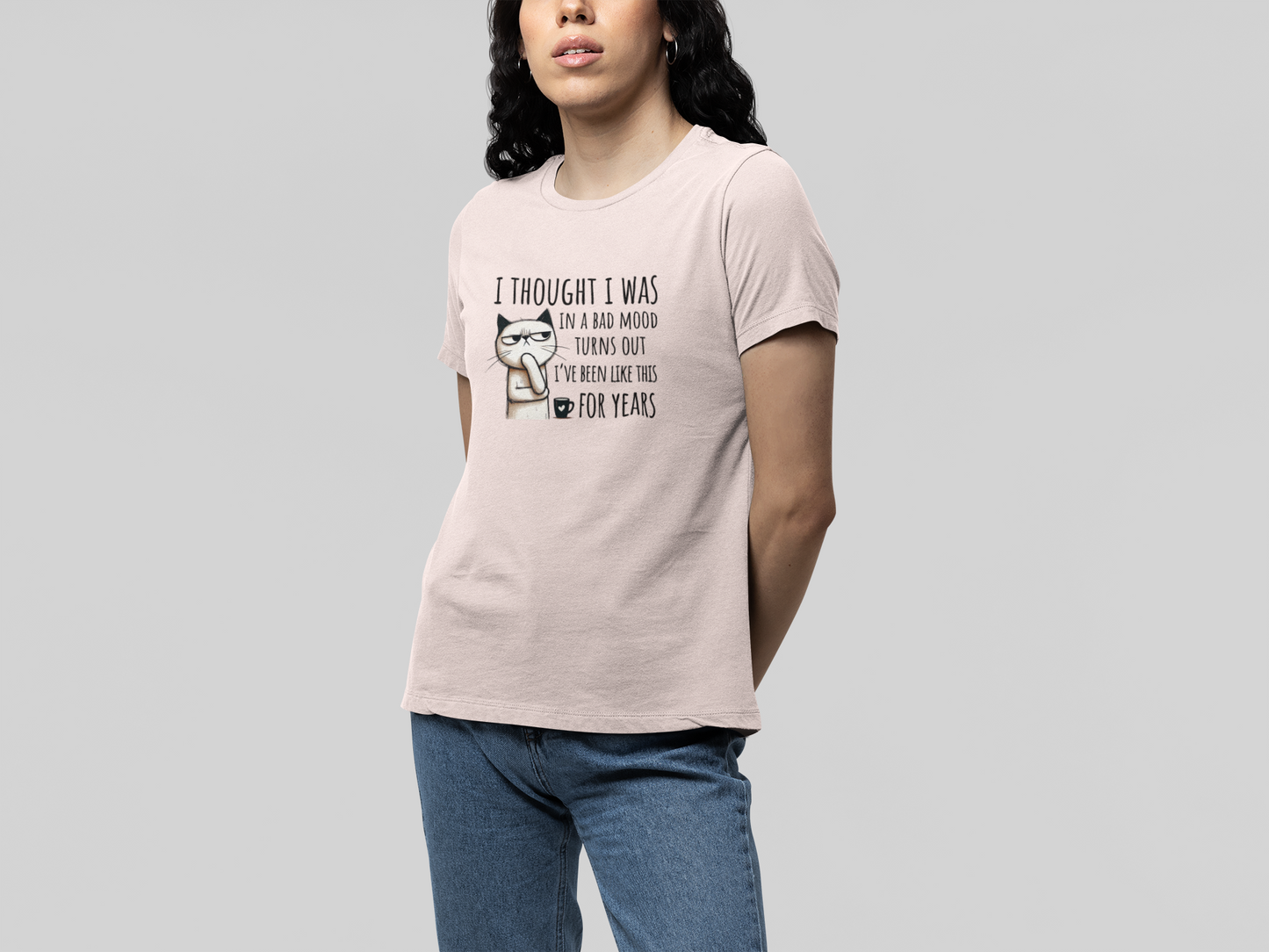 T-Shirt I Thought I Was In a Bad Mood T-Shirt – Grumpy Cat Humor Tee