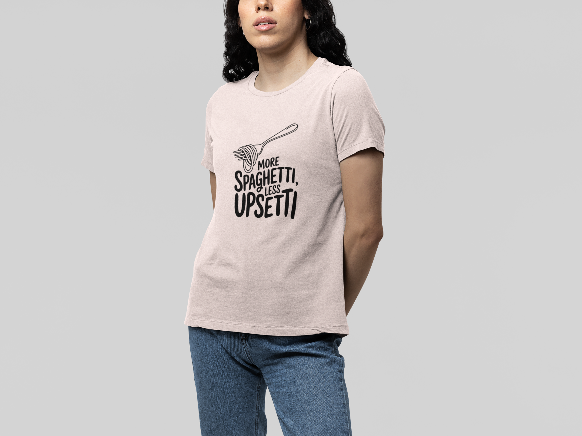 T-Shirt More Spaghetti Less Upsetti T-Shirt – Funny Pasta Pun Foodie Tee