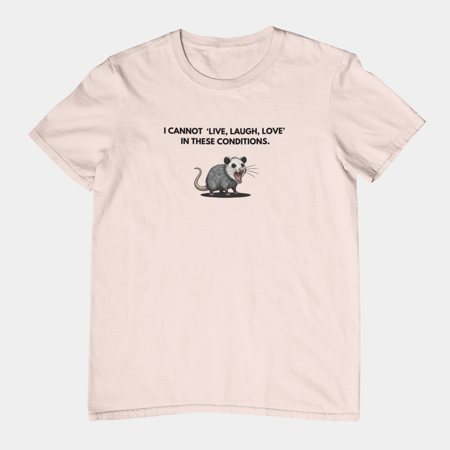 T-Shirt I Cannot Live Laugh Love In These Conditions - Anti Inspirational Shirt Funny