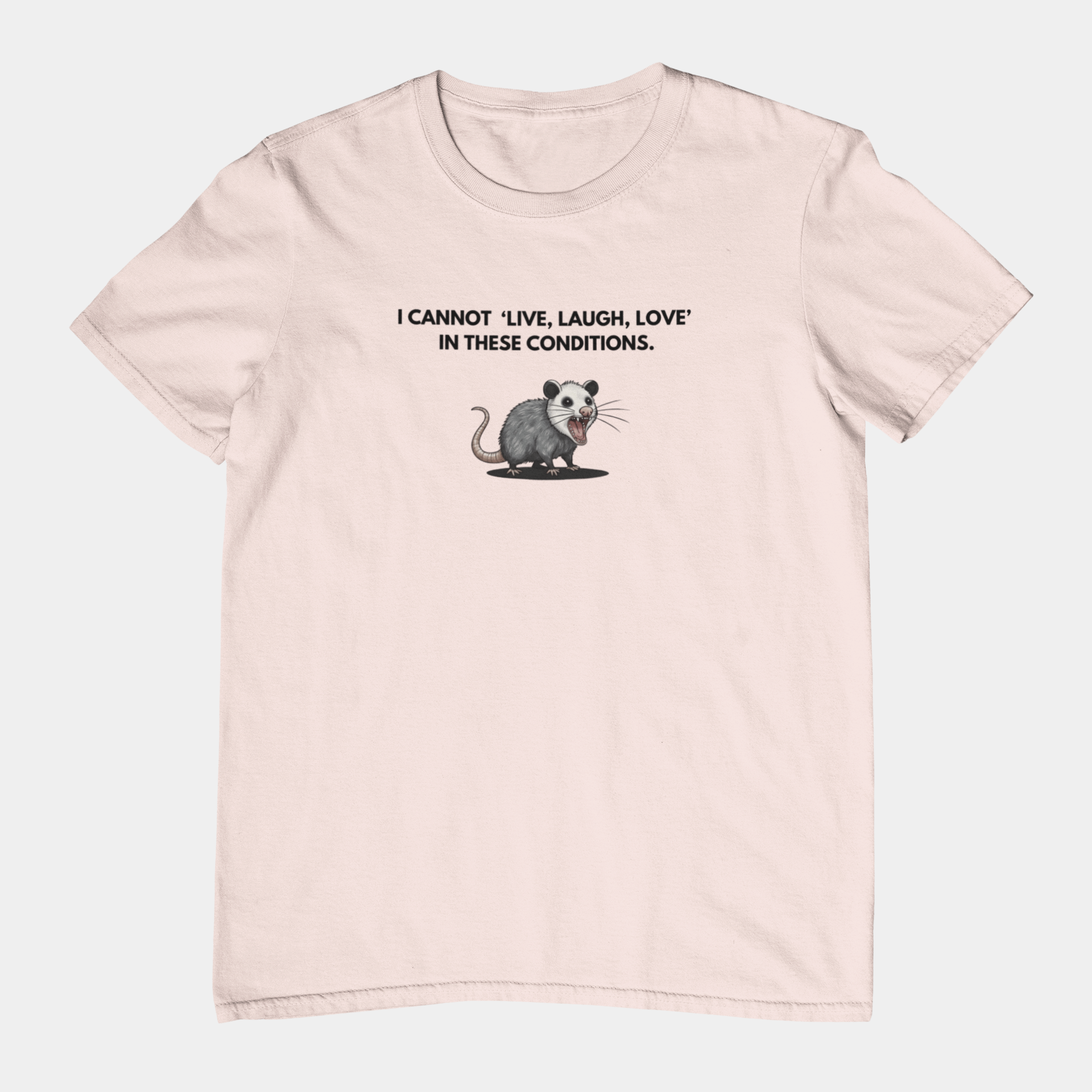T-Shirt I Cannot Live Laugh Love In These Conditions - Anti Inspirational Shirt Funny