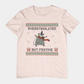 T-Shirt Overstimulated But Festive - Ugly Christmas Sweater Shirt Opossum