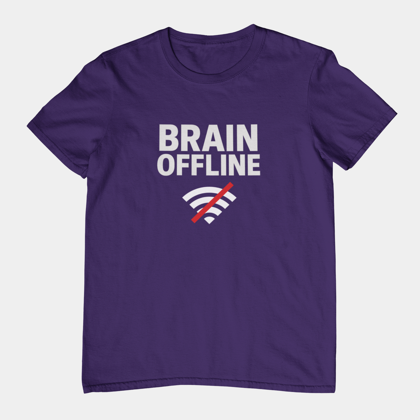 T-Shirt BRAIN OFFLINE T-Shirt – Funny Minimalist Graphic Tee for Adults