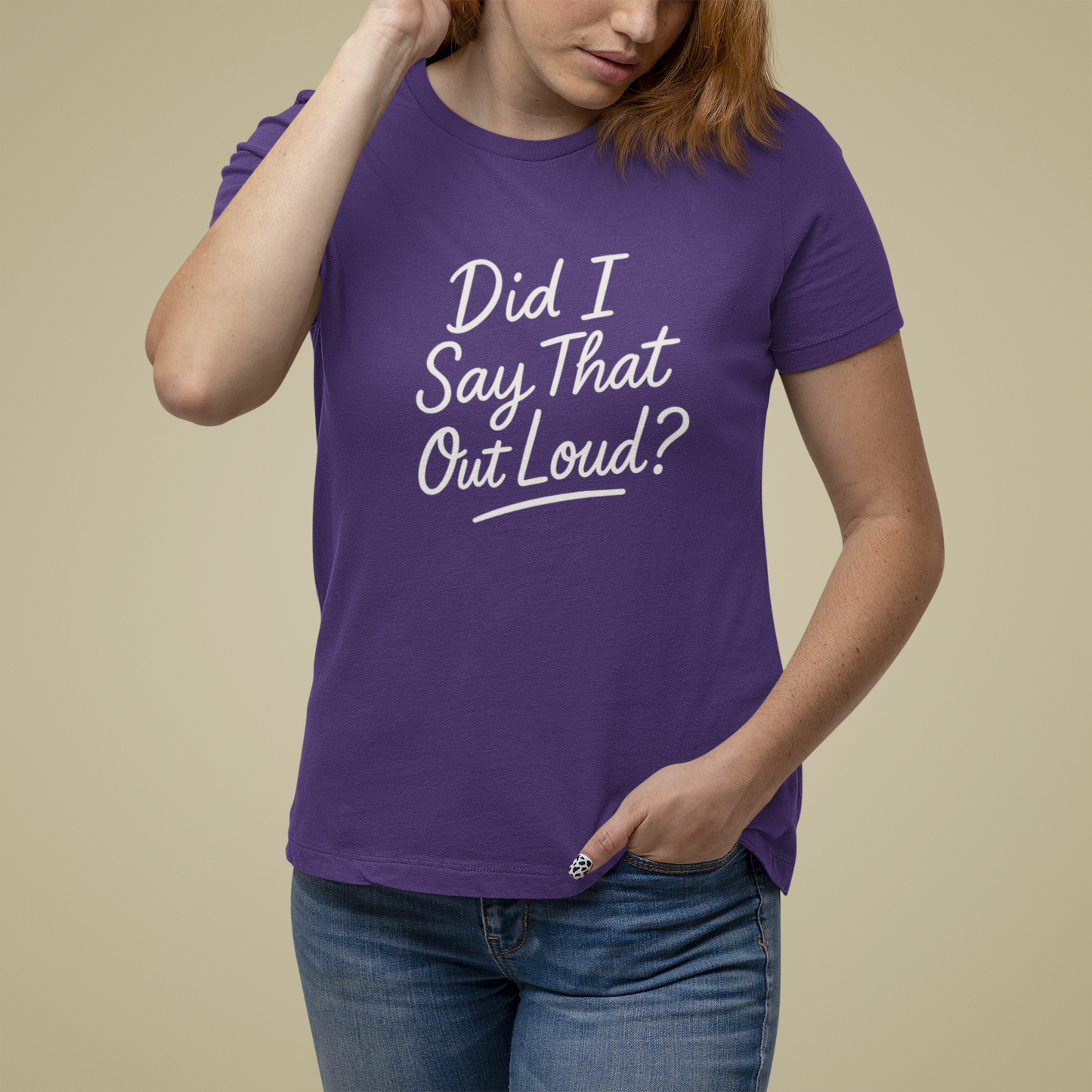 T-Shirt Did I Say That Out Loud Funny ADHD Typographic Graphic T-Shirt