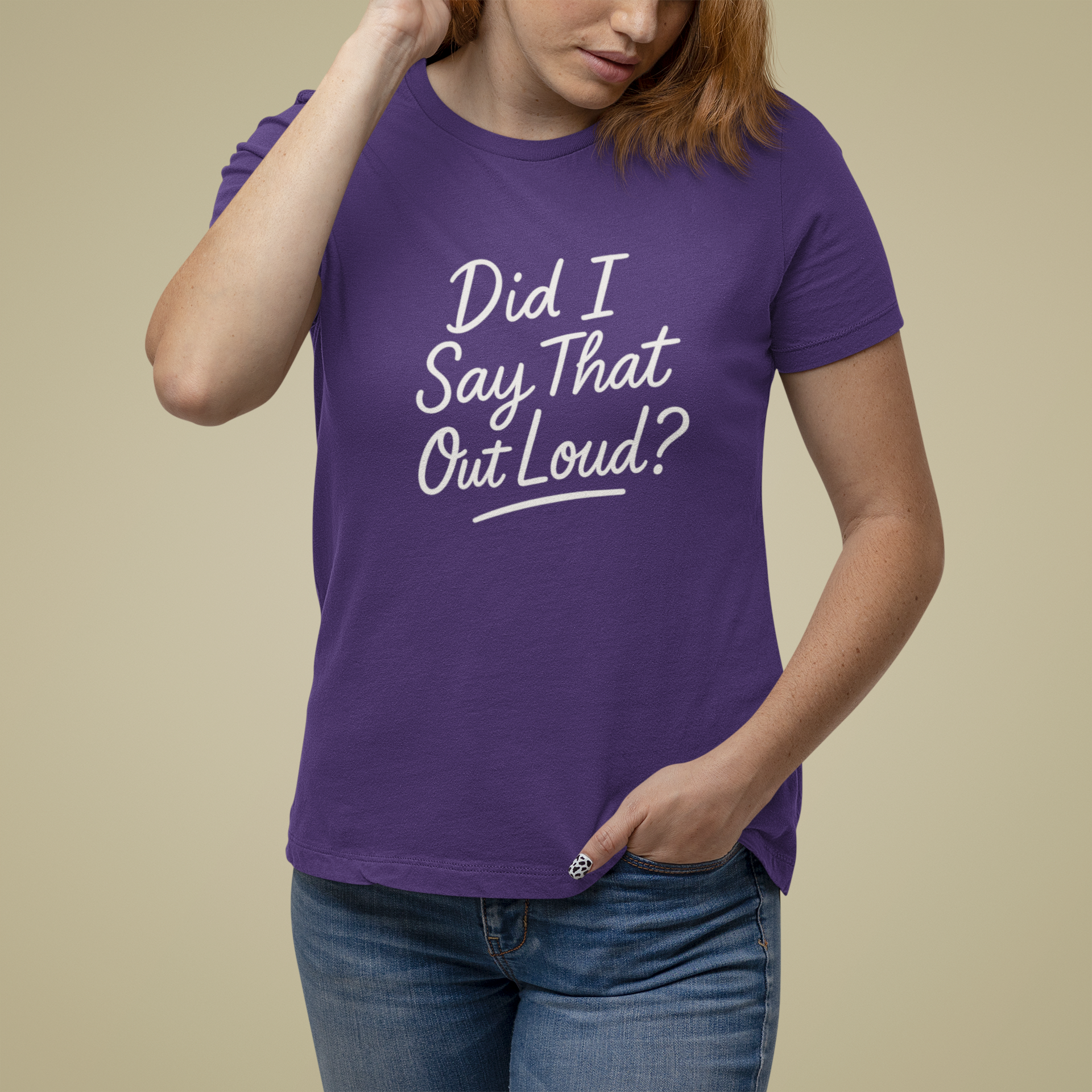 T-Shirt Did I Say That Out Loud Funny ADHD Typographic Graphic T-Shirt