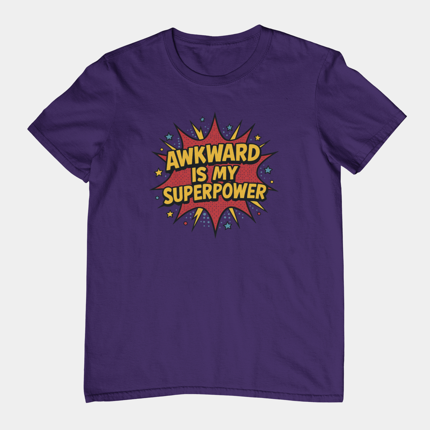 T-Shirt AWKWARD IS MY SUPERPOWER Comic Pop Art Introvert Graphic T-Shirt