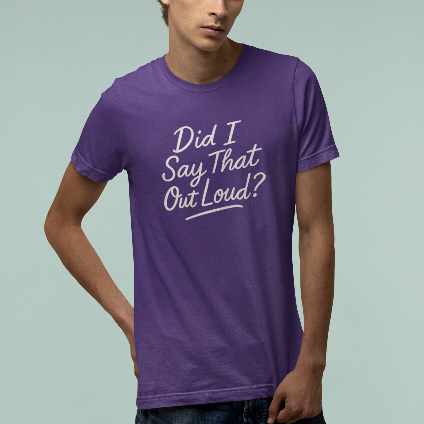 T-Shirt Did I Say That Out Loud Funny ADHD Typographic Graphic T-Shirt