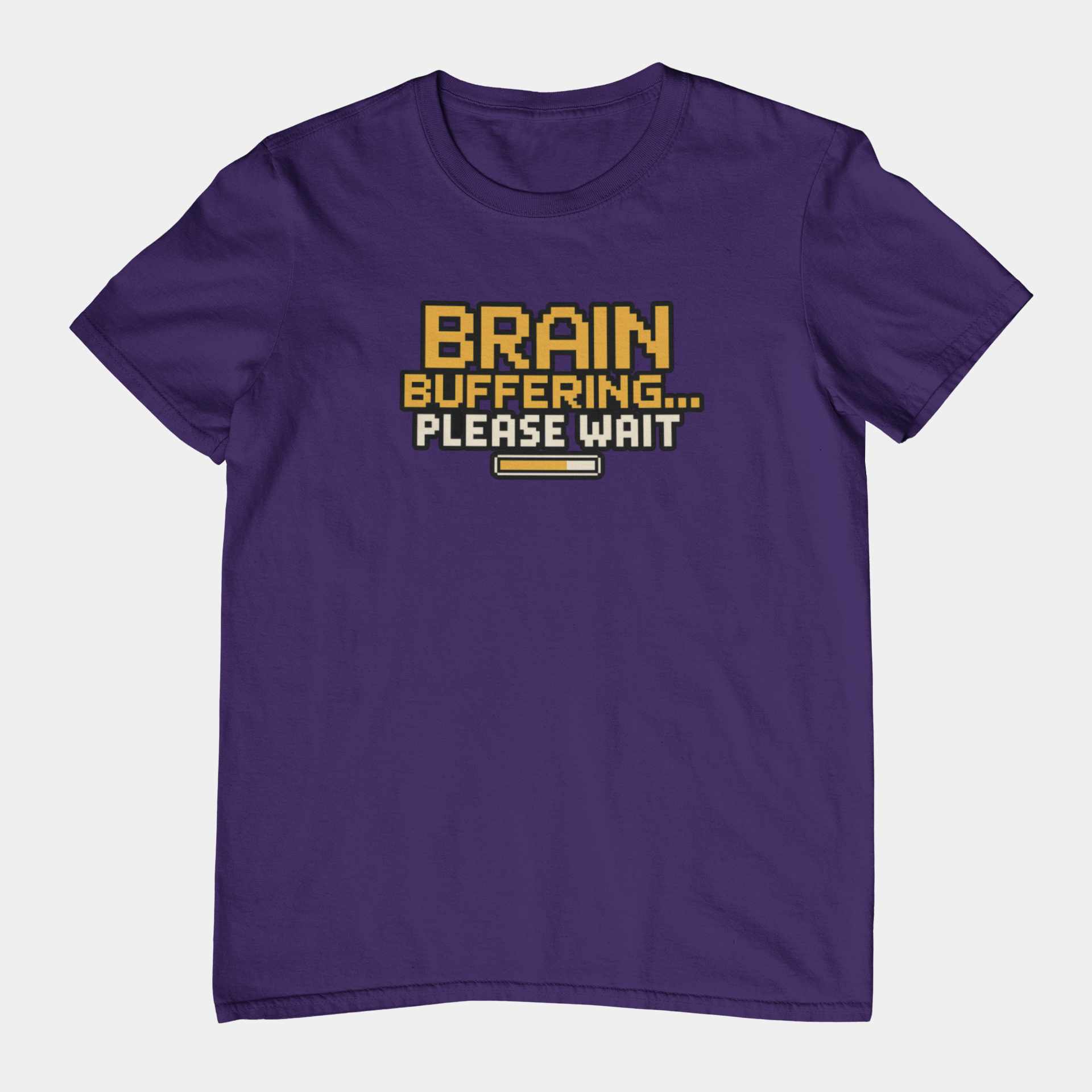 T-Shirt BRAIN BUFFERING Retro Pixel ADHD Loading Screen Graphic T-Shirt