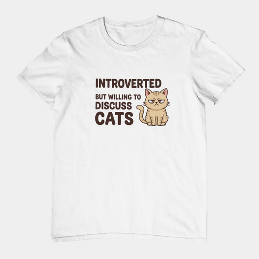 T-Shirt Introverted But Willing to Discuss Cats Shirt – Grumpy Cat T-Shirt
