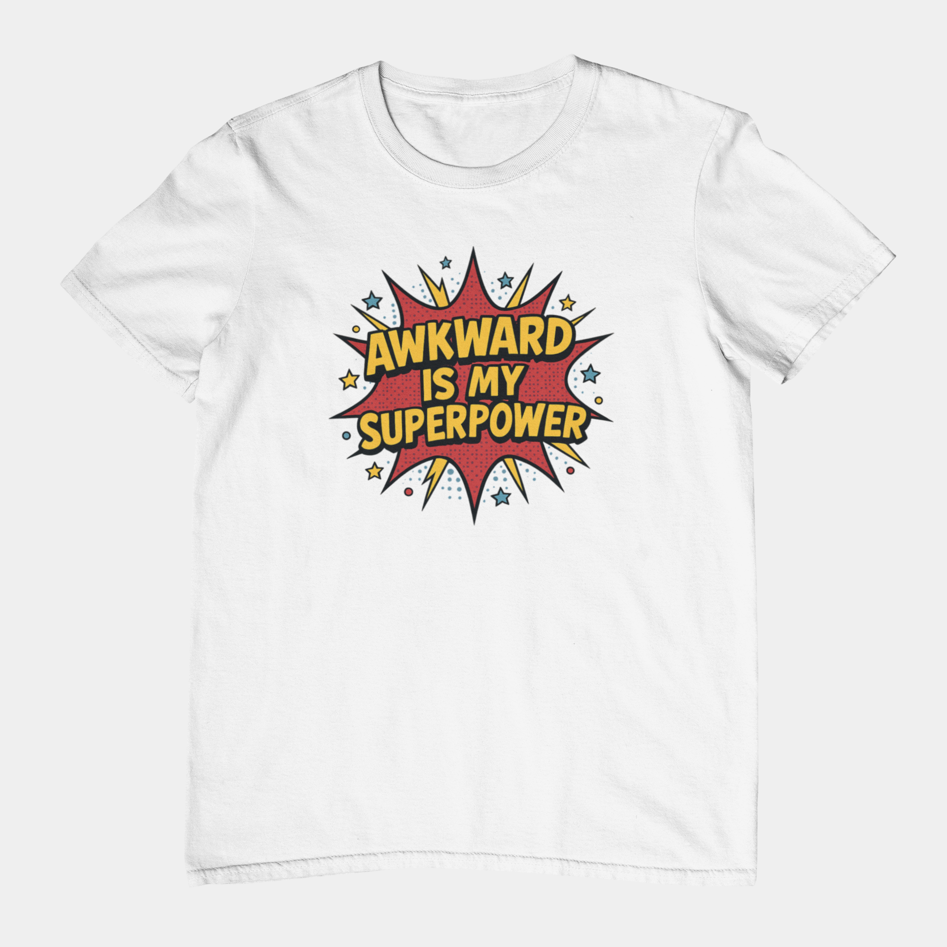 T-Shirt AWKWARD IS MY SUPERPOWER Comic Pop Art Introvert Graphic T-Shirt