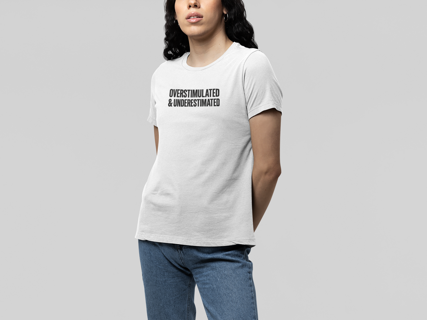 T-Shirt OVERSTIMULATED & UNDERESTIMATED ADHD Minimalist Graphic T-Shirt