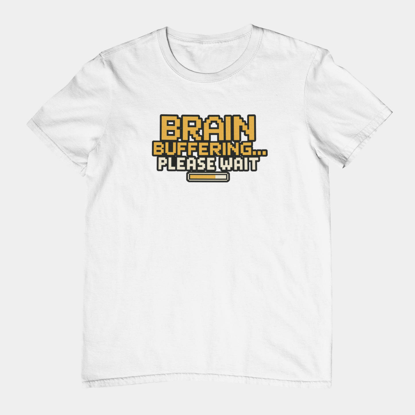 T-Shirt BRAIN BUFFERING Retro Pixel ADHD Loading Screen Graphic T-Shirt
