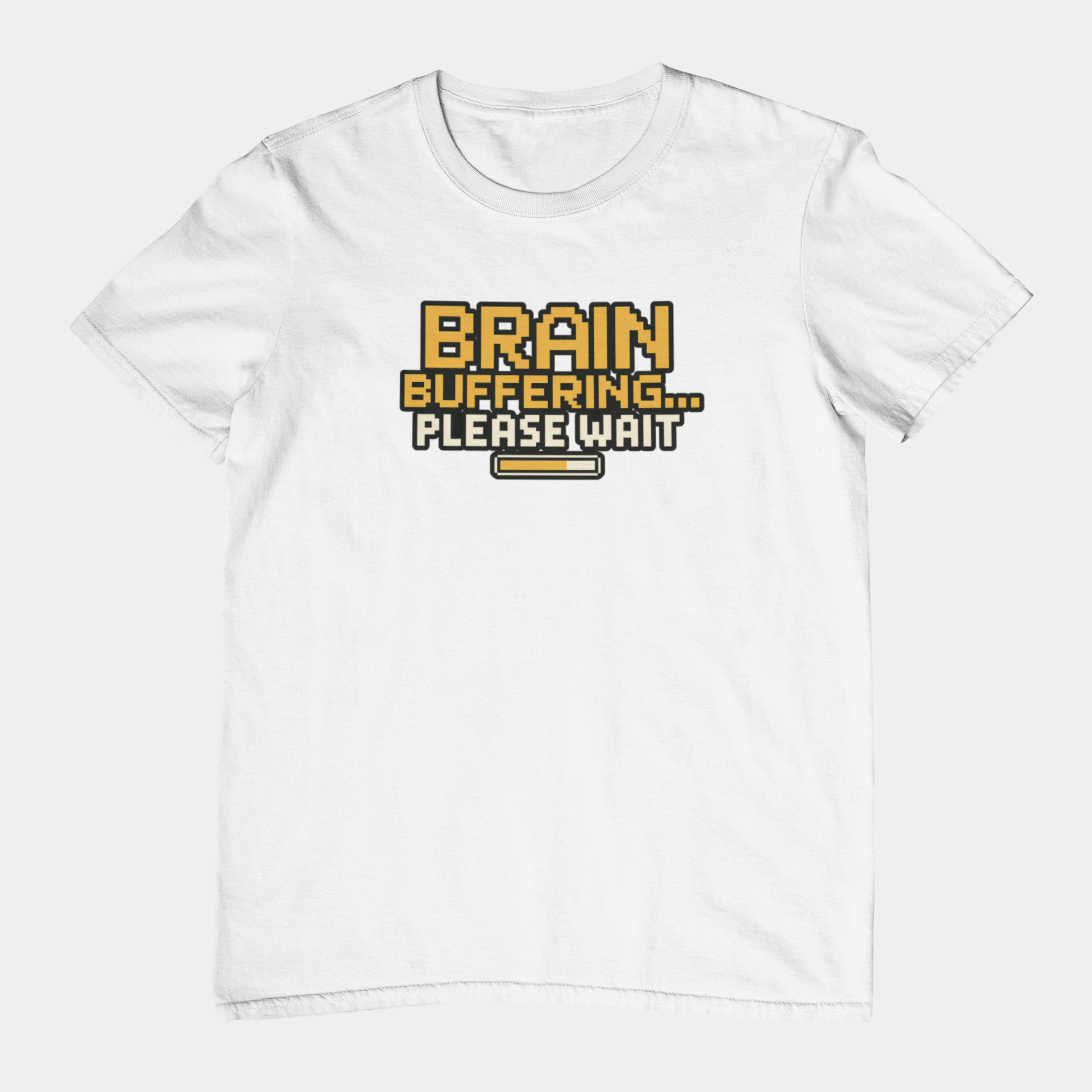 T-Shirt BRAIN BUFFERING Retro Pixel ADHD Loading Screen Graphic T-Shirt