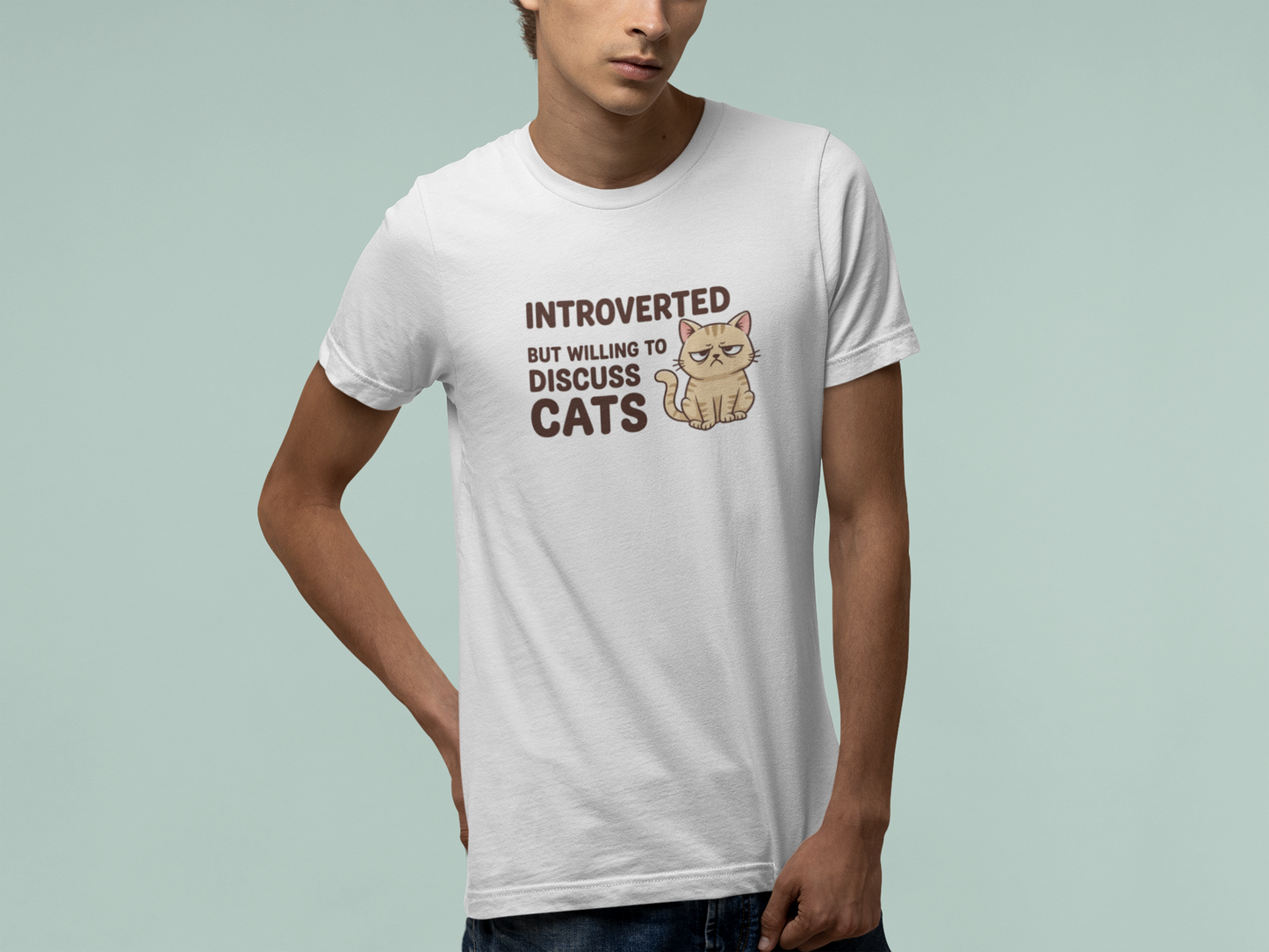T-Shirt Introverted But Willing to Discuss Cats Shirt – Grumpy Cat T-Shirt