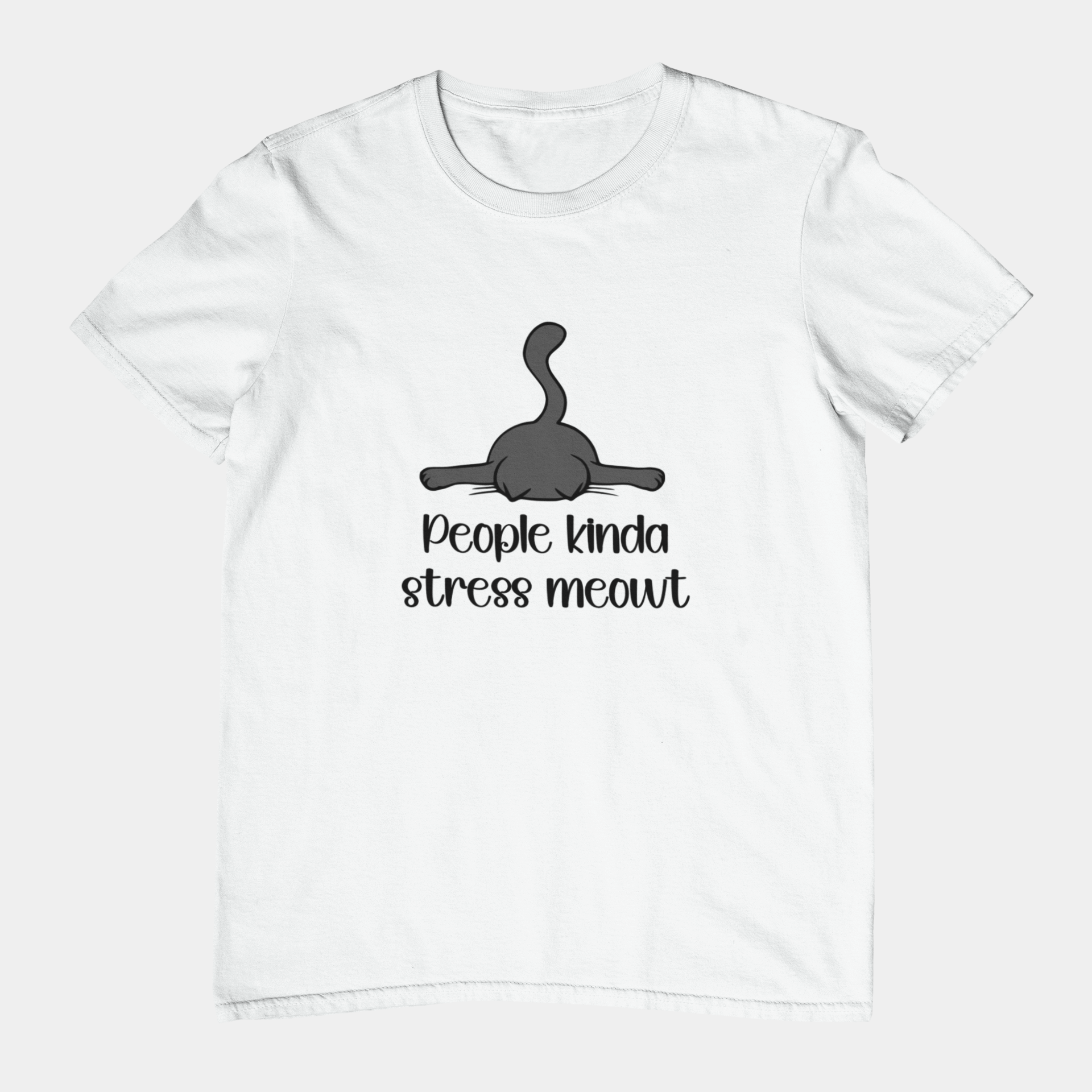 T-Shirt People Kinda Stress Meowt Shirt – Funny Cat Pun Graphic Tee