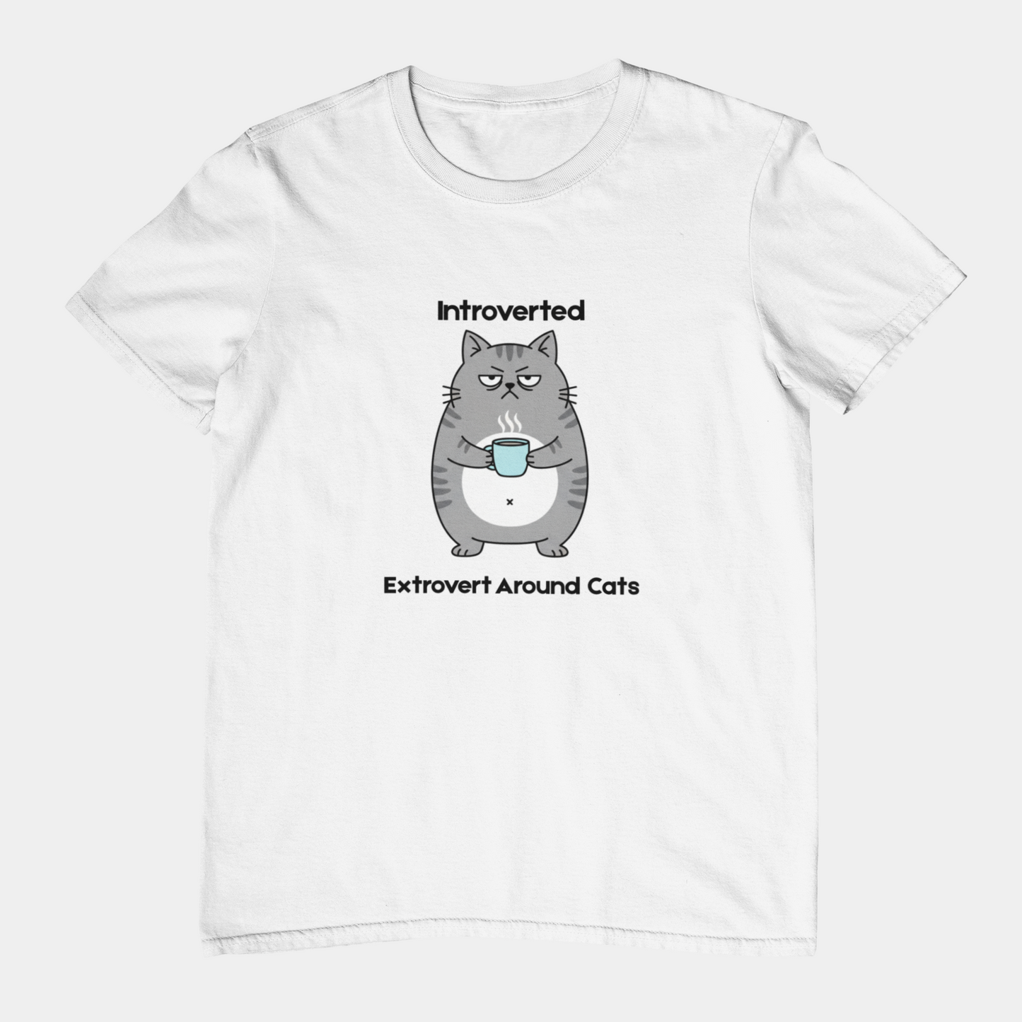T-Shirt Introverted Extrovert Around Cats Shirt – Funny Cat Lover Tee