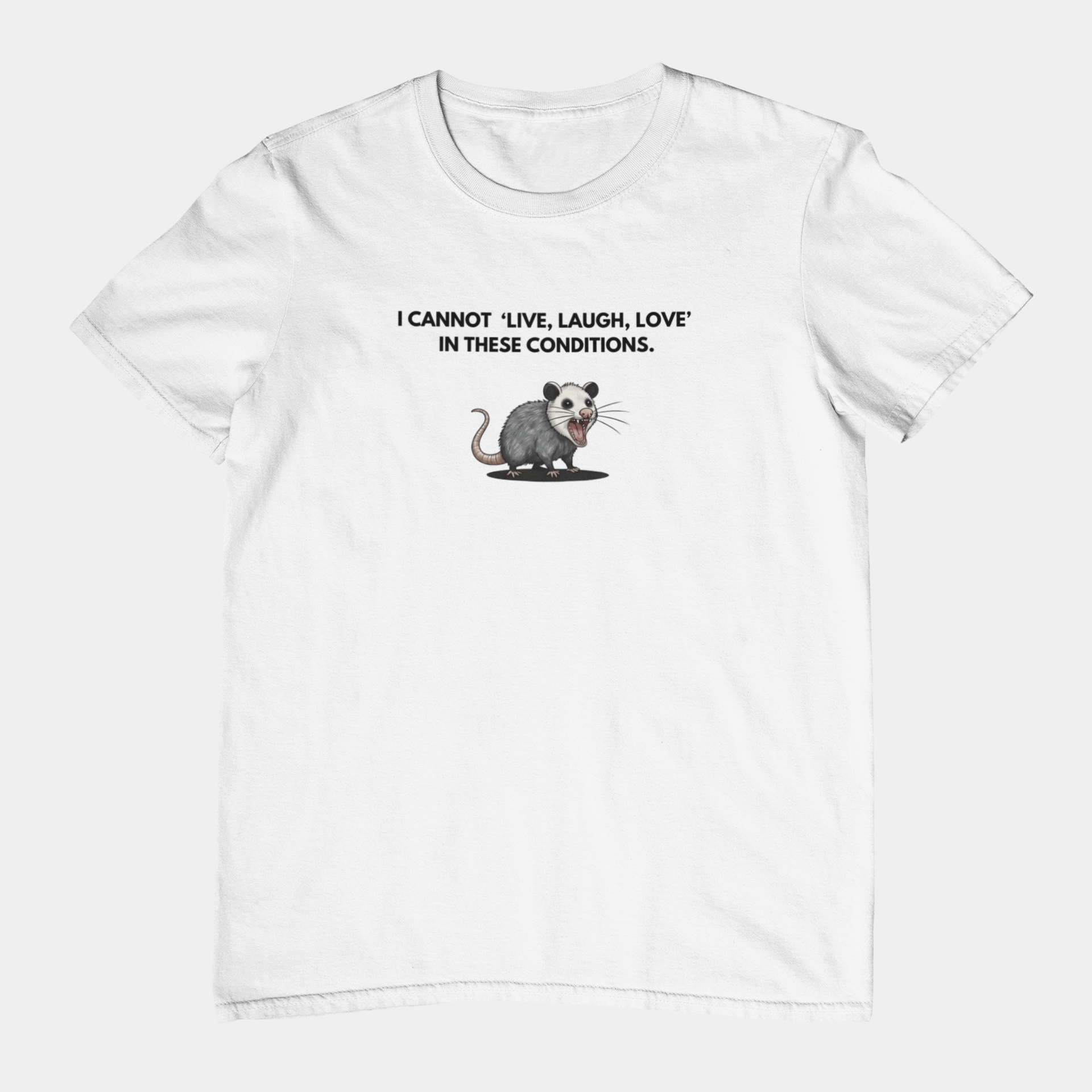 T-Shirt I Cannot Live Laugh Love In These Conditions - Anti Inspirational Shirt Funny