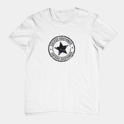 T-Shirt CERTIFIED OVERTHINKER T-Shirt – Vintage Stamp Seal Graphic Tee