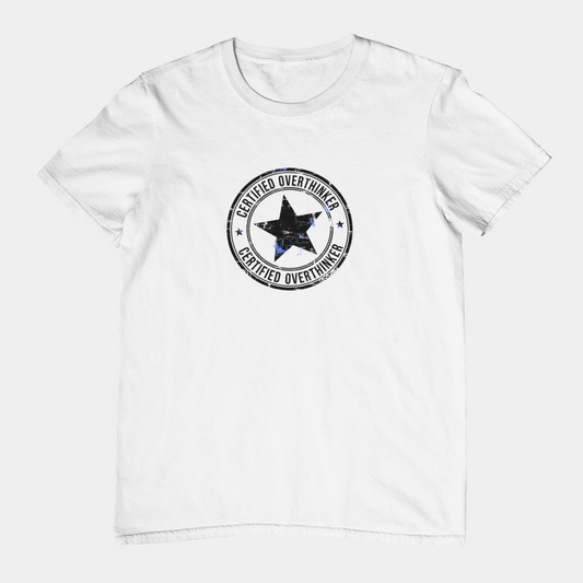 T-Shirt CERTIFIED OVERTHINKER T-Shirt – Vintage Stamp Seal Graphic Tee